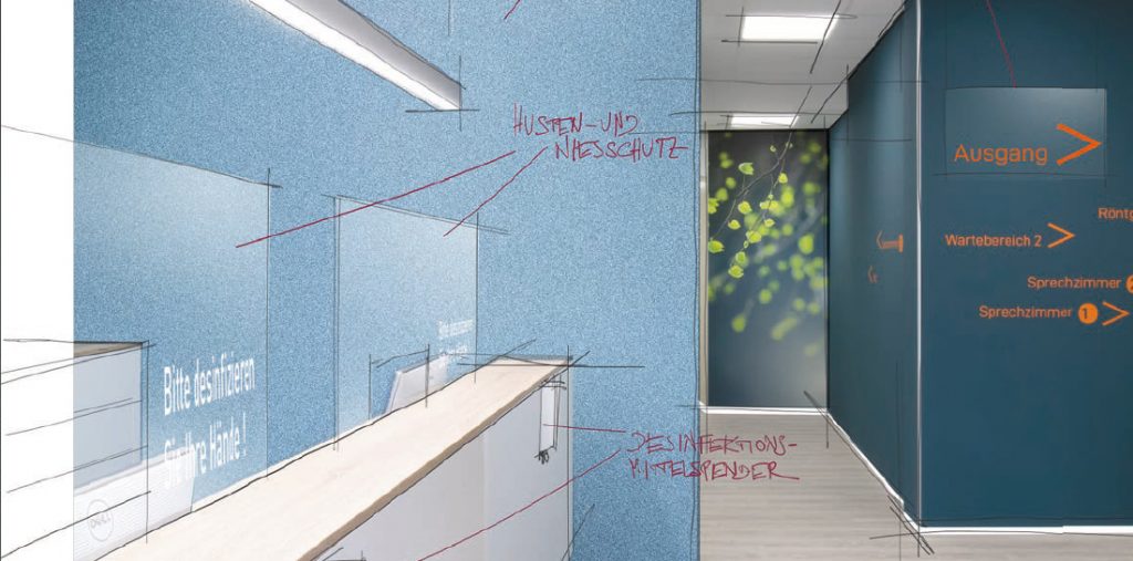 Praxismarketing für Arztpraxen von etcetera in Kooperation mit Farbe Licht Raum für die Gestaltung der Räumlichkeiten.