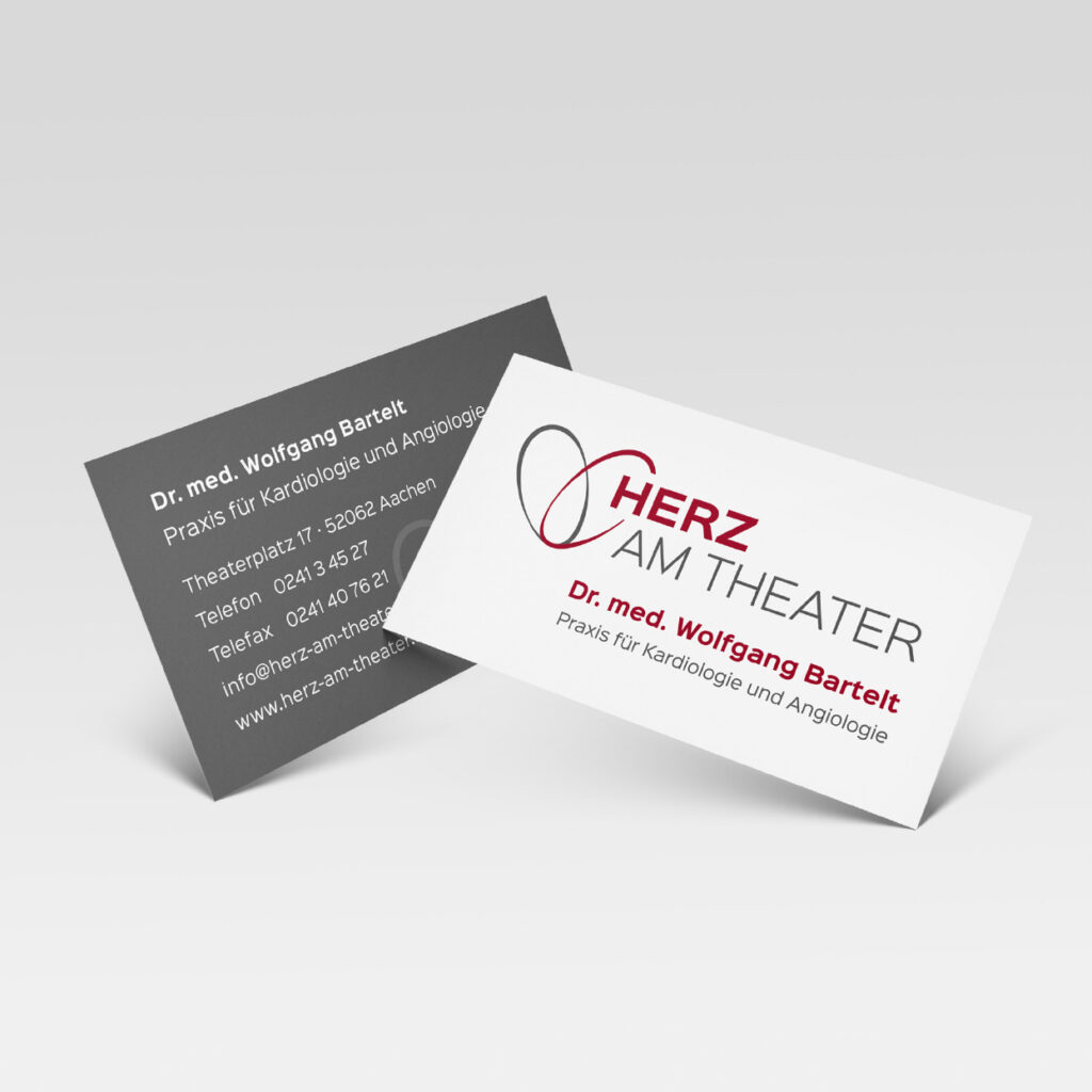 beidseitig bedruckte Visistenkarten für Facharzt mit individuellem Logodesign